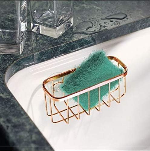iDesign Stainless Steel Suction Sponge Holder - Kitchen Sink Sponge Caddy Organizer - Copper