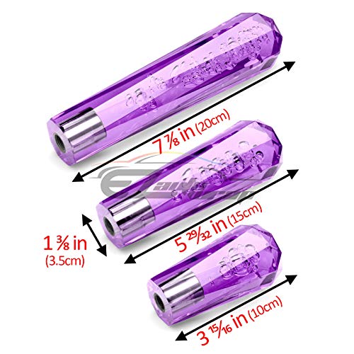 Shift Knob Stick Crystal Transparent Bubble Purple Throw Gear Shifter 10cm - color: Purple, size: 10cm