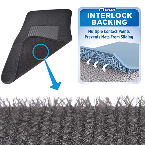 Motor Trend Premium Inter-Lock Backing Carpet Car Floor Mats - Front & Rear, Thick & Durable Auto Protection, Fits Most Cars Truck SUV Coupe Sedan - color: Charcoal