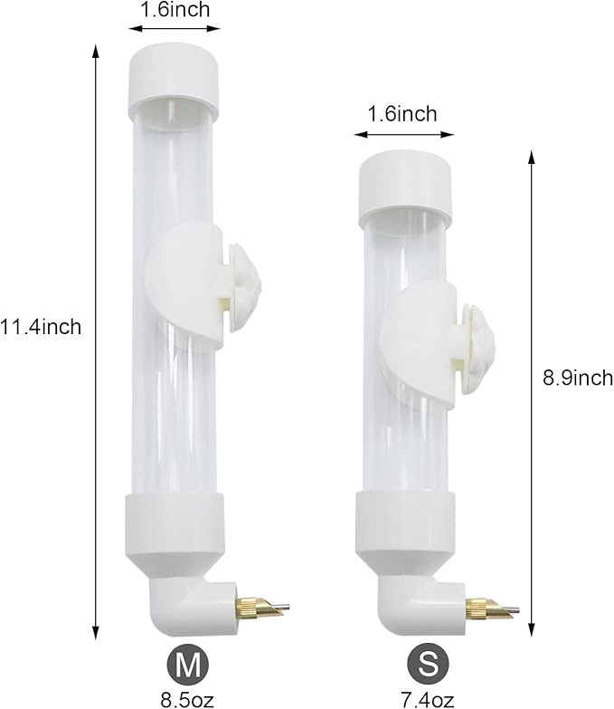 Bird Water Dispenser Parrot Waterer Automatic Bird Water Feeder for Medium Birds Parakeet Cockatiel Conure Caique (Medium)