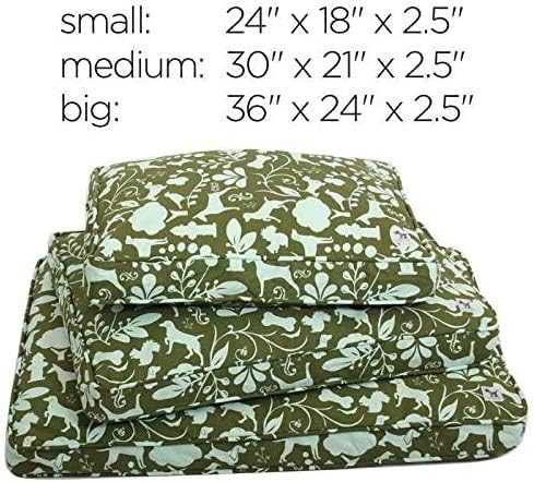 Molly Mutt Sheepy Wool-Filled Crate Pad, GOTS-Certified 100% Organic Cotton Canvas Cover with Soft 100% Natural Wool Insert, Ideal for Dog Bed or Kennel, Amarillo by Morning, 42" x 28" x 2.5"