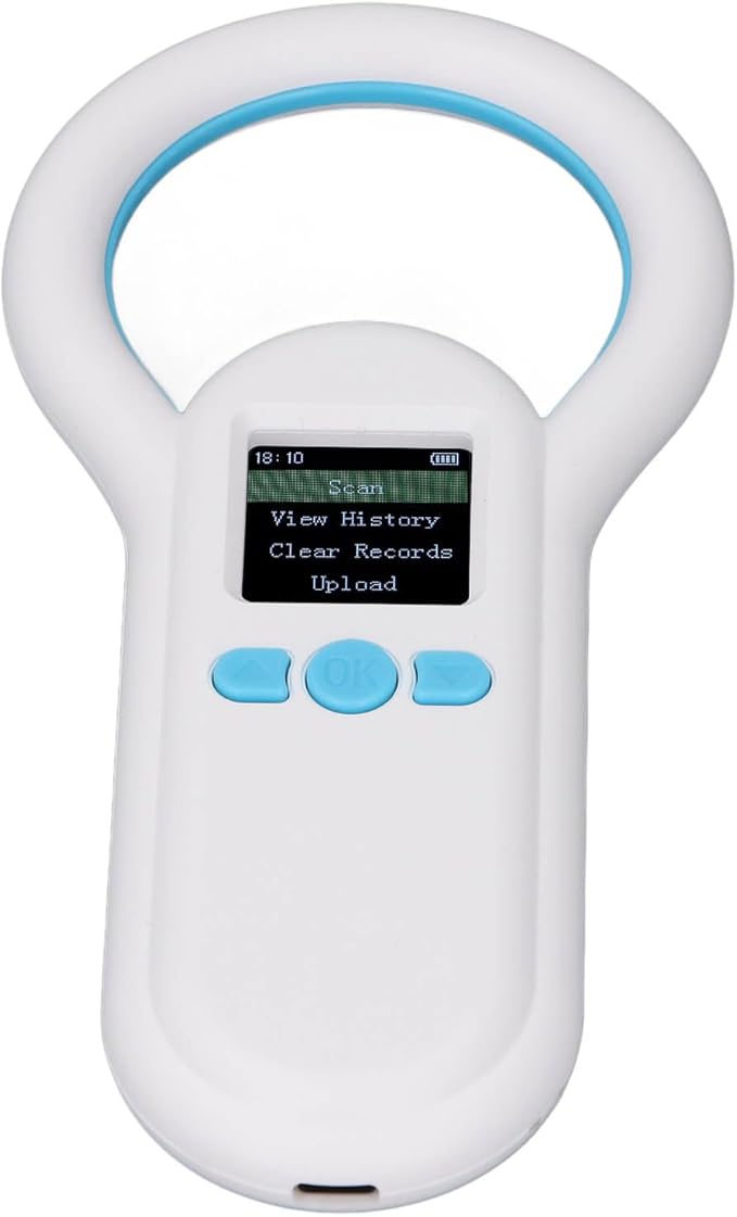 Zunate Animal Microchip Scanner with 1.44 Inch TFT Screen, USB 2.0 and Bluetooth 5.0 Connectivity, Reads ISO 11784/85 FDXB Pet ID Chips, 800mAh Battery