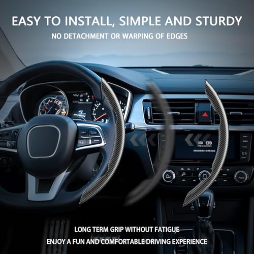FOAN Steering Wheel Covers, 3PCs Carbon Fiber Anti-Skid Clip on Car Steering Wheel Cover Protector Universal for Most Car, White - color: WHITE