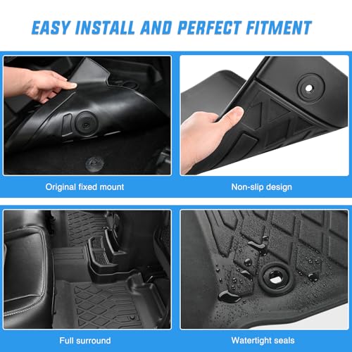 Nilight Floor Mats for Cadillac XT4 2019 2020 2021 2022 2023 2024 2025 All Weather Custom Fit Heavy Duty Floor Liners - color: 2019-2025 Cadillac XT4