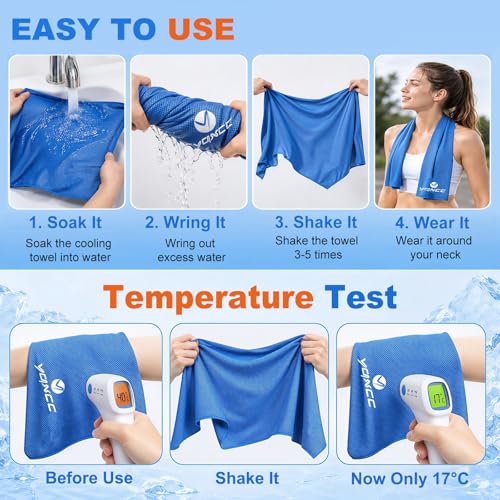 YQXCC 4 Pack Cooling Towels 40"x12", Cold Cool for Neck & Face | Cooling Neck Wraps, Soft Breathable Microfiber Chilly Towels, Ideal for Gym, Yoga, Golf, Running, Camping & Hot Weather - color: Purple*2 + Green*2