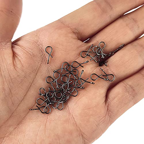 No-Knot Fast Snaps - Quick Change Connect Snap for Flies, Hooks & Lures - Black, Pack of 100 - size: Large