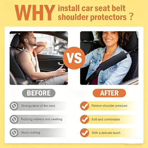 Black Breathable PU Leather Seat Belt Covers - 2Pcs, Perforated Seat Belt Pads, Universal Fit for Car Truck SUV - color: ck-black