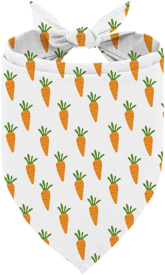 Easter Carrot Over The Collar Dog Bandana, Cute Carrot Print Adjustable Triangle Pet Scarf for Small Medium Dogs, Easter Pet Accessory Bandana, Dog Lover Gift