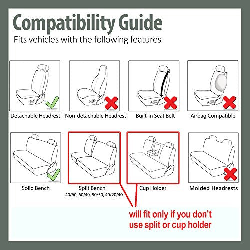 FH Group Flat Cloth Full Set Car Seat Covers Three Row 7 Seater - Universal Fit for Cars, Trucks & SUVs Burgundy - color: Burgundy