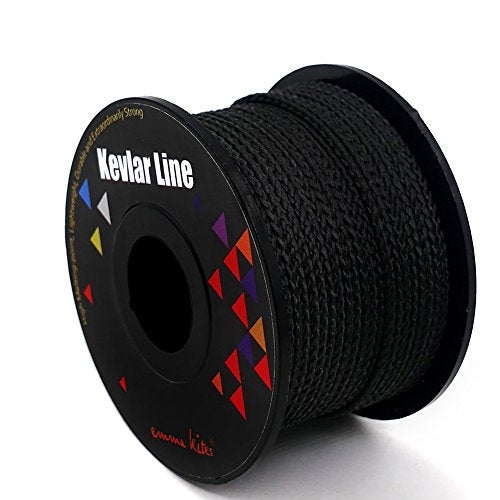 emma kites 100% Black Kevlar Braided Cord (0.4~4.6mm Dia, 50lb~1700lb) High Strength, Abrasion Flame Resistant, Tough Survival Tactical Cord Model Rocket Paracord Snare Line Fishing Assist Cord - size: 550Lbs | 100Ft
