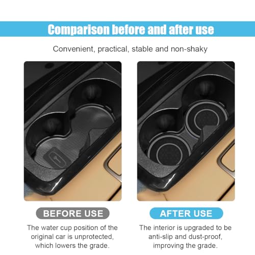 2PCS Car Cup Holder Coasters, 2.75 Inch Auto Non-Slip Anti Dust Cup Mats, Console Cup Holder Insert Coaster Auto Insulated Mats, Universal Interior Accessories for Most Cars (Gray) - color: Gray