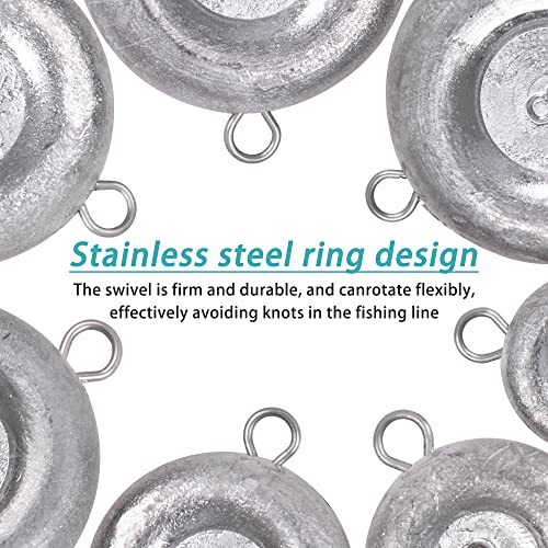 Disc Sinkers Fishing Weights Coin Weight Saltwater Fishing Weight sSinker Surf Fishing Inline Trolling Bottom Drifting Catfish Weight Sinker Fishing Tackle Gear 1oz 2oz 3oz 4oz 5oz 6oz 8oz - style: 6oz - 5pcs