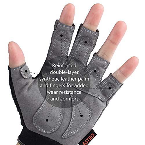 BASSDASH Astro Fishing Gloves Men’s Women’s Fingerless Gloves for Game Fishing Kayaking Paddling Sailing MTB - color: Black Spot Camo, size: Large