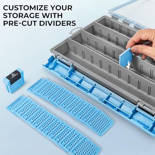 Calamus DryVault Waterproof Tackle Box, Sturdy 3700 Tackle Trays, Fishing Tackle Box Organizer With Removable Dividers, Lure Box and Terminal Tackle Storage - size: 3700(2 Pack)