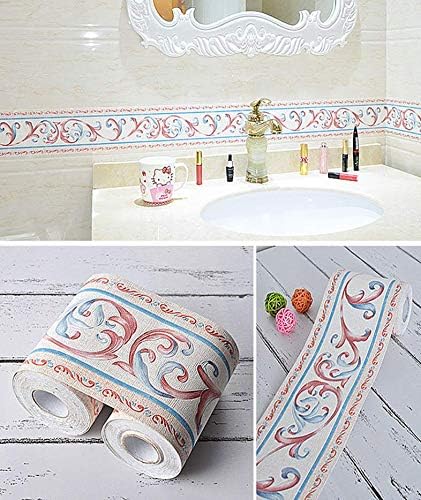 UPREDO 3D Decorative Floral Molding Waterproof Wallpaper Border Peel and Stick