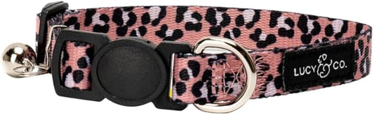 Lucy & Co. Wild Side Breakaway Cat Collar with Bell – Designer Print Adjustable Safety Collar for Cats, Kittens & Small Dogs, Lightweight Pet Collar for Boy & Girl Cats – Large