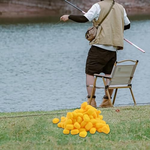 100pcs Soft Silicone Fake Corns Fishing Lures Artificial Floating Maize Bait for Carp Crucian Grass Carp Freshwater Sea Fishing