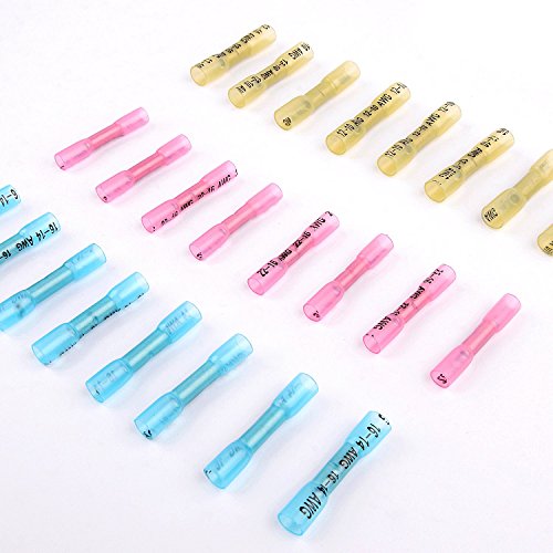Nilight 200PCS Heat Shrink Butt Connectors – Waterproof Wire Connectors - Automotive Marine Grade Electrical Terminals – Crimp Butt Splice Terminal Kit - color: 200PCS Heat Shrink Butt Connectors