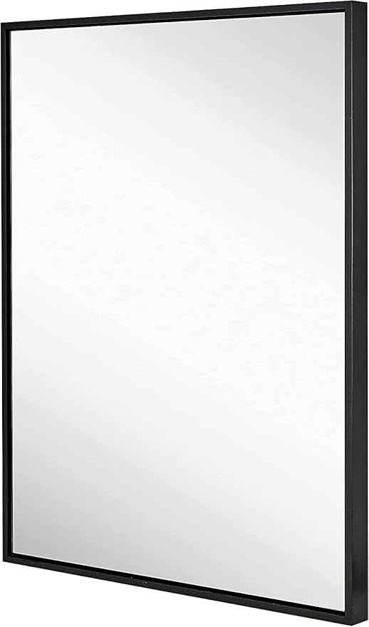 Rectangle Bathroom Mirror 28x34 inch, Large Mirror with Black Frame, Rectangular Vanity Mirror 28" X 34", Modern Matte Wall Mounting Mirrors, Hang Horizontal or Vertical