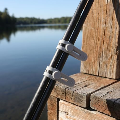 Ipetboom 40PCS Stretchy Fishing Rod Bands - 3.2 Inch 5.2 Inch Reusable Silicone Fishing Rod Straps - Silicone Rubber Ties Belts for Bundling, Cables, Gardening Tools