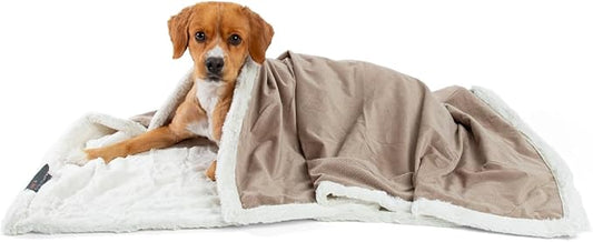 Best Friends by Sheri Premium Self-Warming Ilan Microfiber Faux Fur Pet Throw Blanket 40x50 in Wheat
