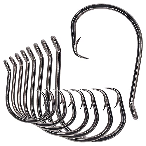 XFISHMAN Circle-Hooks-Fishing-Equipment-Octopus-Hooks-Saltwater-50 Pack #1 –12/0 - color: Black, size: 2/0 50-Pack