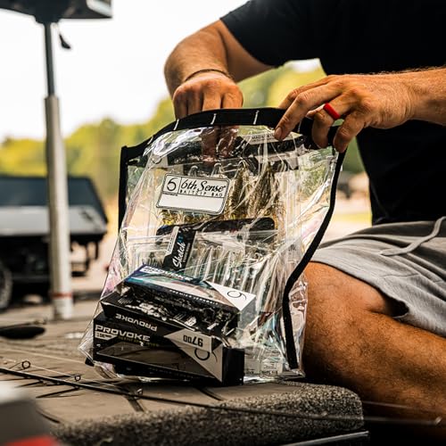 6th Sense BaitZip Pro Bags – Durable Clear Tackle Organizers with Gusseted Bottom & YKK Zippers (Sea Side, 15"x13") - color: Sea Side, size: 15"x13"