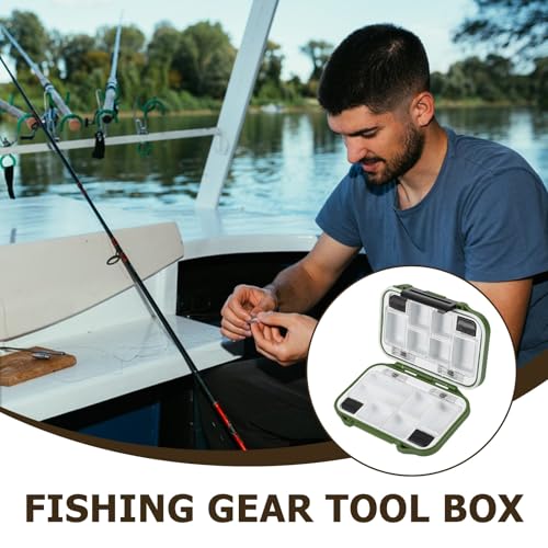 Luxshiny Waterproof Fishing Tackle Box Small Utility Storage Organizer with Thicker Plastic for Lures Hooks, Portable Fishing Accessory Container Suitable for Freshwater and Saltwater