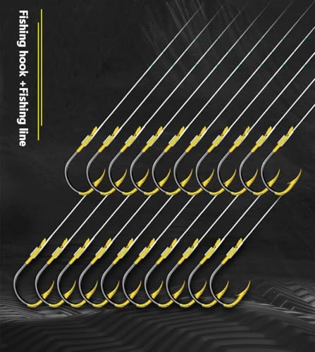 Dyxssm Small Fishing Hooks with Line, Pre Tied Tiny Fishing Hook on Nylon Line (Pack of 20) - size: 6# (7.7lb-11lb)