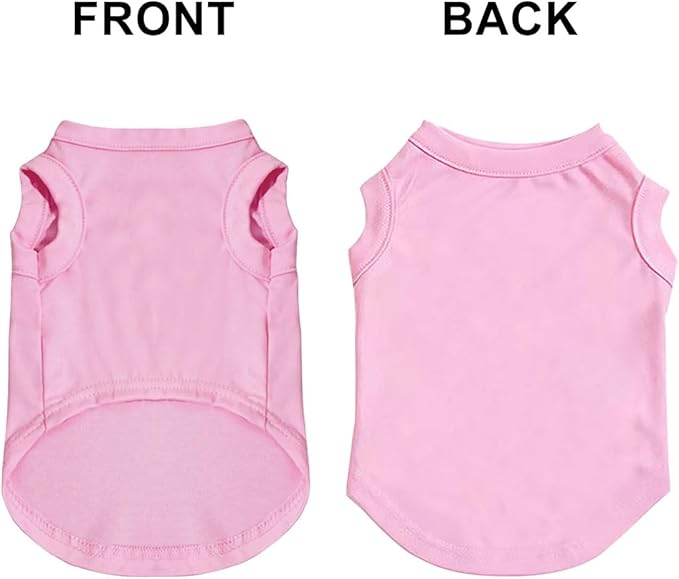 Custom Dog Clothes Shirts for Small Large Dogs Breathable Pet Shirt Customized Image Text Sleeveless Tank Tops for Puppy Cats Customize Pets Apparel Gifts, Light-Pink, 4XL