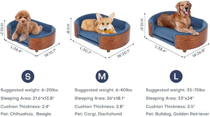 Dog Crate Furniture Elevated Pet Sofa Bed with Solid Wood Legs - Mid Size Indoor Dog House Kennel Cage for Medium Dogs,Darkgrey