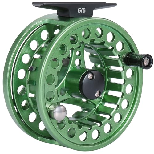 Sougayilang Fly Fishing Reel, Die Cast Aluminum Fly Reel, 5/6, 7/8, Weight Saltwater Fly Reels, 5/6, 7/8, Weight Saltwater Fly Reels - color: Green, size: 7/8wt