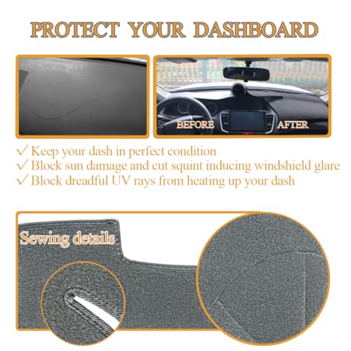 Dash Cover Mat Pad Custom Fit for Toyota Camry 2007 2008 2009 2010 2011 Dashboard Cover Carpet Cap Protector (Dark Gray) Y27 - color: 07-11 DarkGray