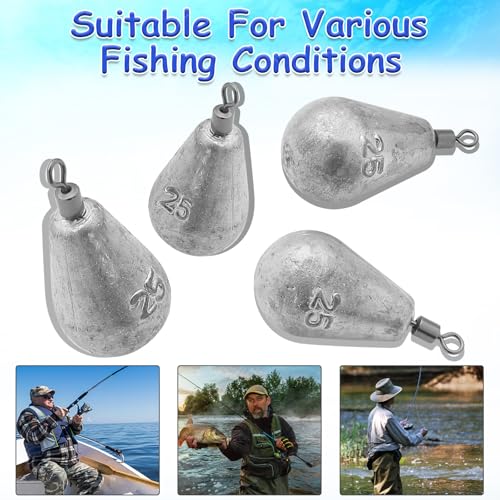 Long Casting Swivel Bell Sinkers Fishing Weights Drop Shot Weights with Swivels Fishing Lead Sinker 1/2oz 3/4oz 1oz 2oz 3oz - size: 1oz-10pcs