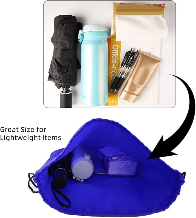 GoodtoU Nylon Backpacks - Drawstring Bags for Sport, Traveling, Team (Blue, 100Pcs)