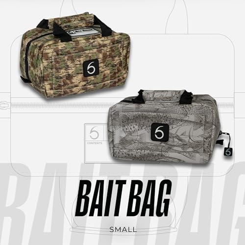 6th Sense Fishing Small Bait Bag – Durable Soft-Sided Storage for Bass Fishing, Salt Water, and Crappie Fishing (Underland - Peppergrass) - color: Underland - Peppergrass