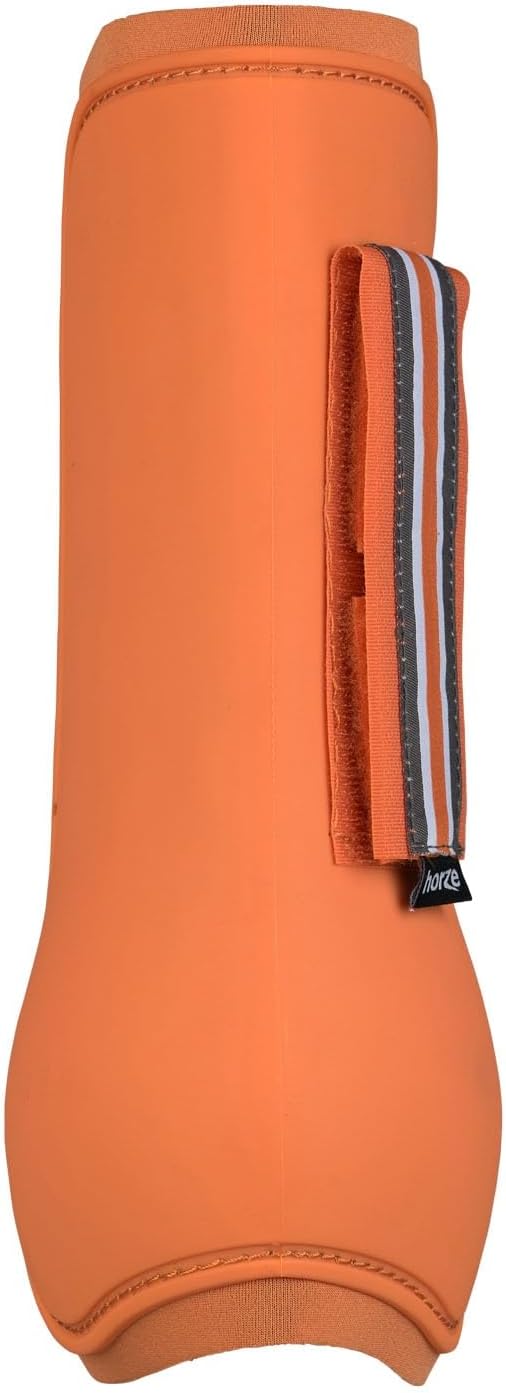 HORZE Adepto Open Front Tendon Boots | Durable Shell with Neoprene Lining - Coral Gold - Warmblood