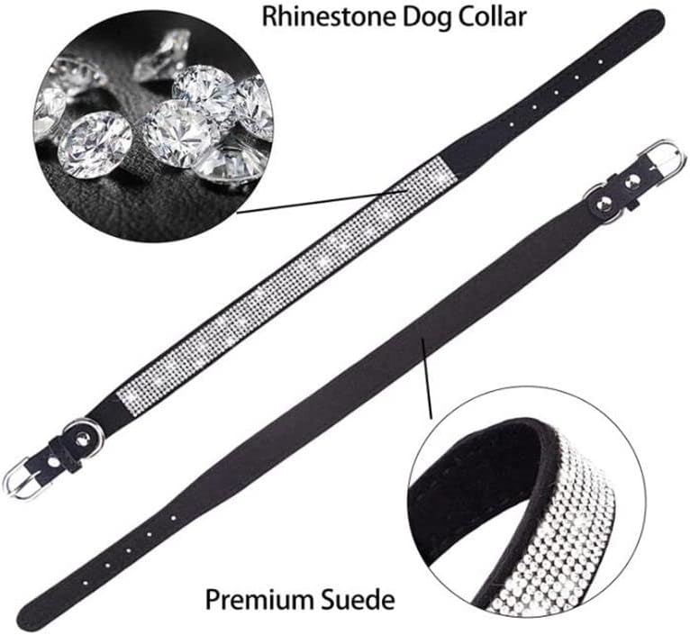 Rhinestone Dog Collar for Small Dogs, Bling Diamond Fancy Crystal Glitter Pretty Jewel Pet Puppy Collars for XXS XS Small Medium Large Breed Girl Dogs Female Cats Kitten, Red XXL
