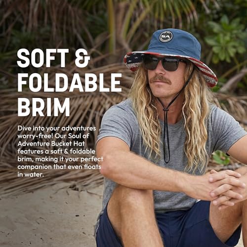 Soul of Adventure Bucket Hat | UV 50+ for Adults | Sun Protection with Adjustable Fit, Moisture-Wicking Fabric - color: Usa Military Camo