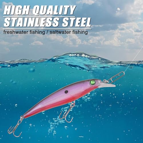 Power Clips Fishing Snaps Set High Strength Stainless Steel Quick Change Connector Swivels Tackle Fish Lure Attachement Freshwater Saltwater - style: 210PCS