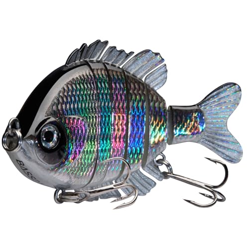 BASSDASH SwimPanfish Multi Jointed Panfish Bluegill Swimbaits Hard Topwater Bass Lures Fishing Lure Crank Saltwater 3.5in/0.85oz,Pack of 4 - color: GBPG