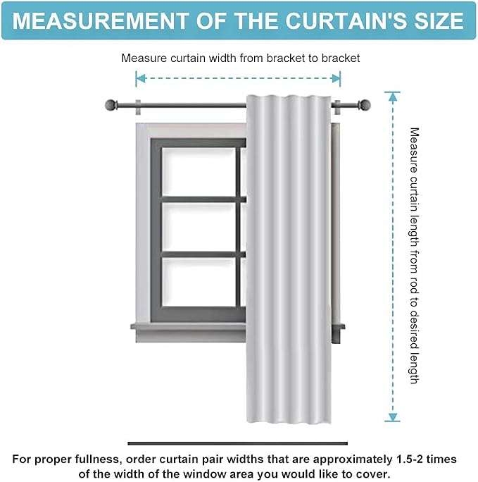 RYB HOME Room Darkening Thermal Blackout Curtains, Window Curtains Draperies