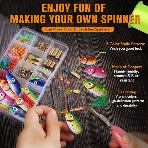 Dovesun Pompano Rigs for Surf Fishing + Fishing Lure Making Kit DIY Spinner Making Kit