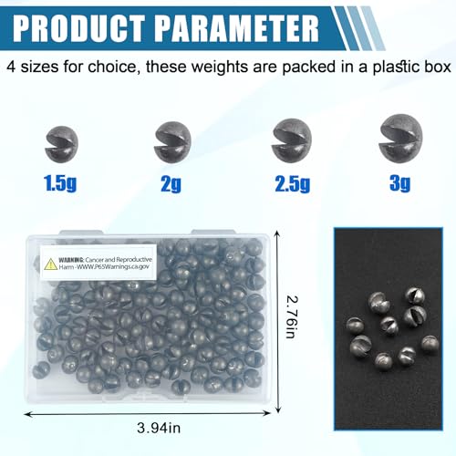 Split Shot Fishing Weights, 100pcs Round Split Shots Fishing Sinkers Removable Egg Weights Sinkers Clip On Weight Fish Line Sinker Tackle for Saltwater Freshwater - size: 3g-100pcs