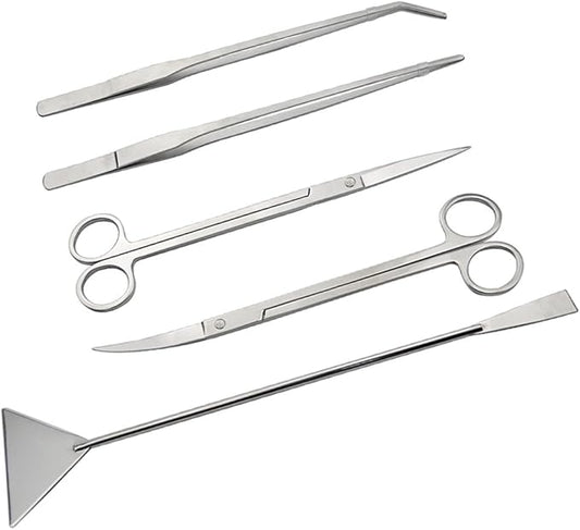 LILYS PET Stainless Steel Aquarium Tank Aquatic Plant Tools Sets (5 in 1)
