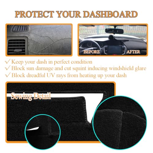 Dash Cover Custom Fit for Chevy Chevrolet Silverado 1500 LT/WT 2007-2013 2500 HD / 3500 HD/GMC Sierra 2007-2013 .Dashboard Cover Mat Pad Carpet (08-13, Black) Y74 - color: 08-13 Black