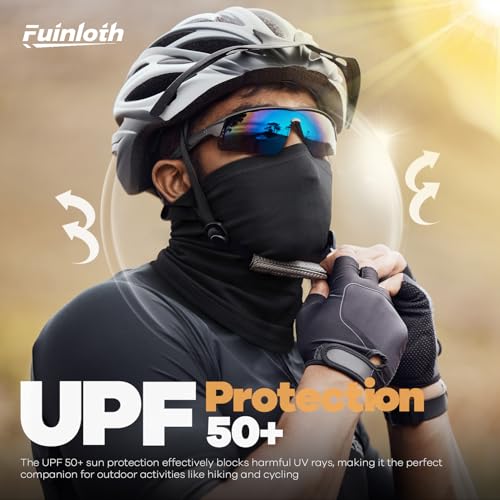 Fuinloth Neck Gaiter, 6 Pack Cooling UV Protection Bandana Face Mask Gator | Breathable Sweat Wicking, UPF 50, Sun Wind Dust Shield, Quick Dry & Washable, 95% Polyester 5% Spandex - color: 6 Black
