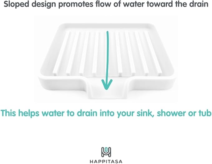 Silicone Soap Dish Tray and Sponge Holder with Drain Chute, Rectangular, Kitchen and Bathroom Sink Organizer (Pistachio, 5.2"x4" (Set of 2), 7.2 Ounces)