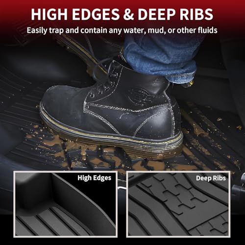 LASFIT Floor Mats for 2019-2023 Lincoln Nautilus & 2016-2018 Lincoln MKX, Custom Fit Full Coverage TPE Floor Liners, All Weather Front Rear Set, Black - size: 2016-2018|For MKX|2019-2023|For Nautilus|Floor Mat