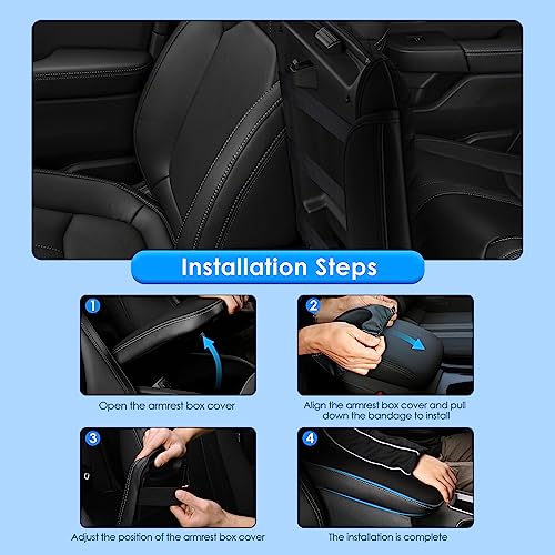 2023 2024 2025 2026 Prius Center Console Cover for Toyota Prius (LE/XLE/Limited/Nightshade Edition), Waterproof&Comfy Leather Armrest Cover 2026 2025 Prius Accessories (Leather) - color: Leather